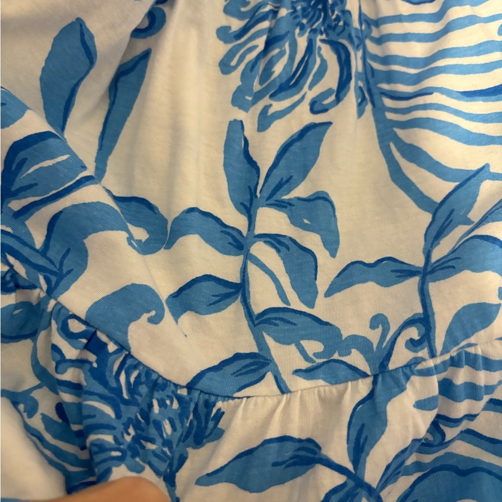 Girl’s Lilly Pulitzer Blue & White Floral Dress - Picture 3 of 6